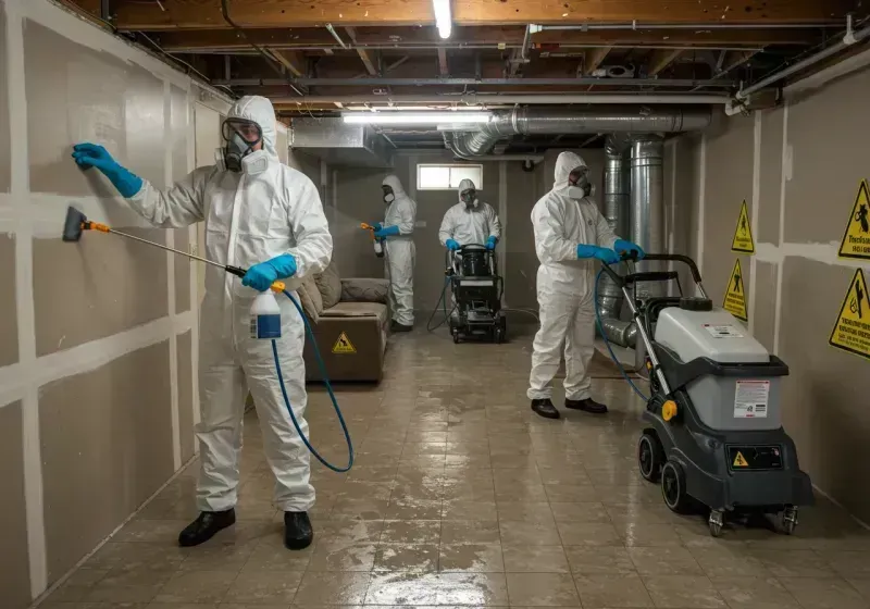 Basement Moisture Removal and Structural Drying process in El Dorado, AR